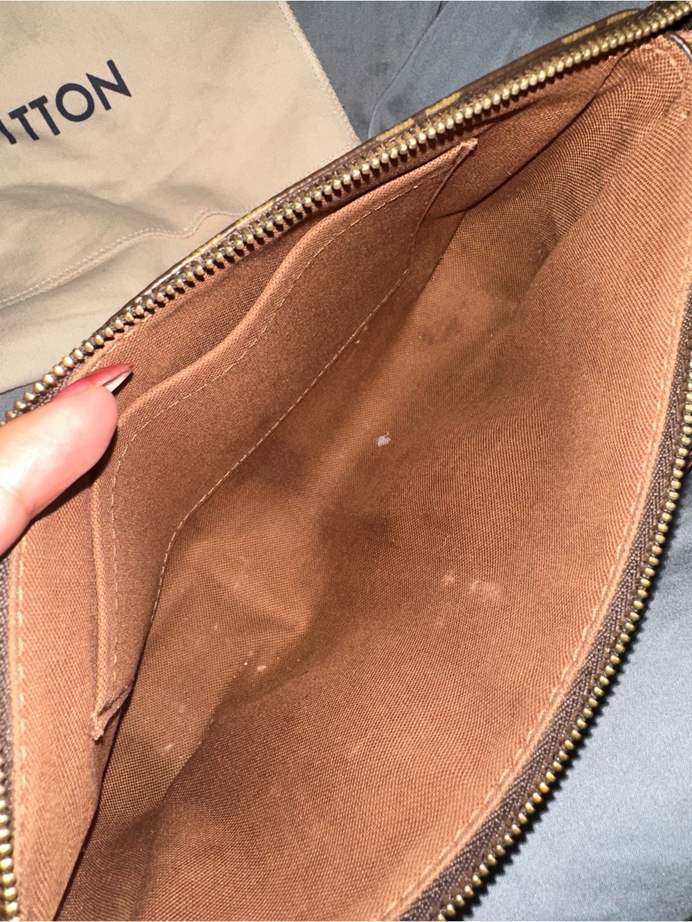 Louis Vuitton Monogram Canvas Pochette in Brown and Tan - Picture 12 of 12
